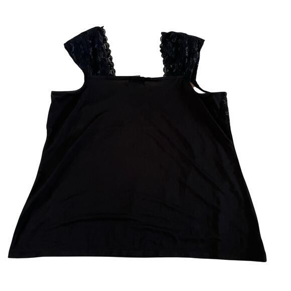 Black Lace Baby Doll Cap Sleeve Tank Sz XL Whimsygoth Fairy Grunge Stretchy - Picture 1 of 6